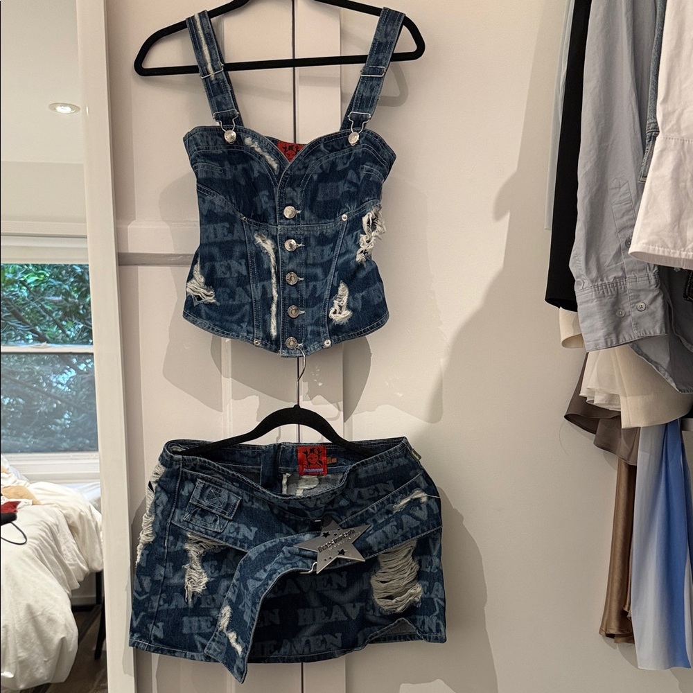 Marc Jacobs Blue Denim Crop Top